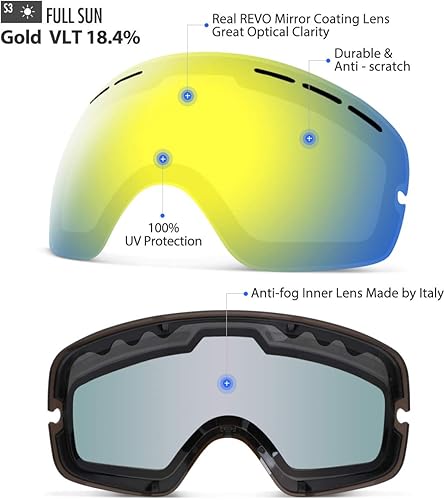 Miniatura 3 de COPOZZ Ski Goggles Kids, Youth Snowboard Goggles for Boys Girls Toddler Age 2-12,OTG UV400 Helmet Compatible Skiing Equipment