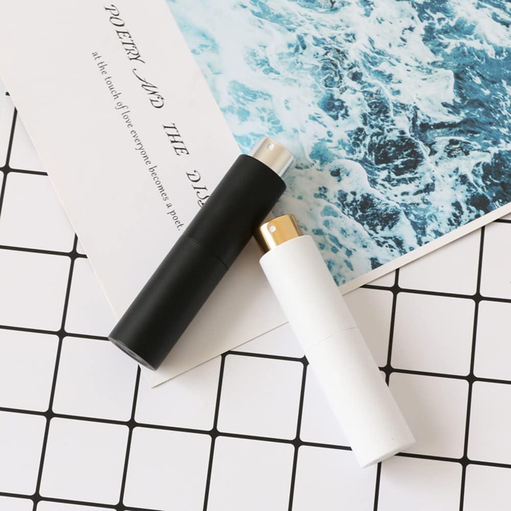 8 ml Gradient Blue Mini Travel Perfume Refillable Bottle Spray Empty Atomizer with Perfume Extractor Pump,Funnel (Gradient Black)