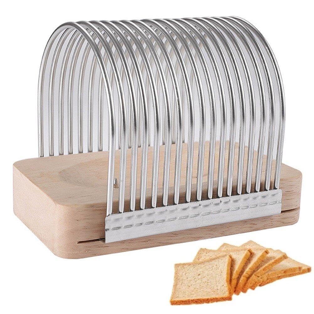 Hrippy Silver Bread Slicer For Homemade Bread, Slicer Bread Slicing Guides, Sturdy Bread Cutting Guide Bread Slices Easy