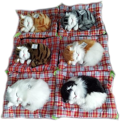 Vista 5 de Simulación de gato encantador hacer sonidos muñeca lindo dormir gatos de peluche en tapete decoraciones de peluche gran regalo