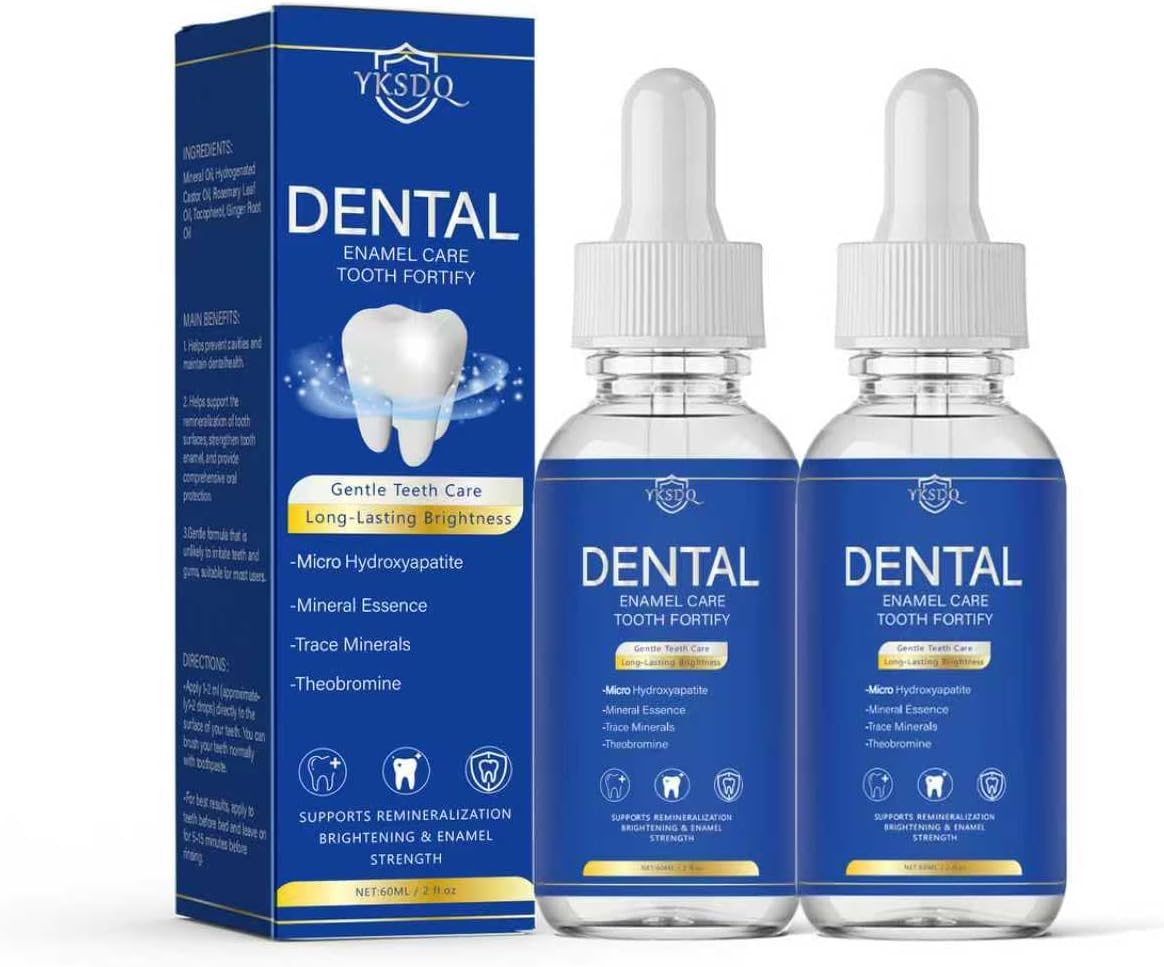 Advanced Enamel Repair Liquid to Support Cavity Repair & Remineralization, Strengthens Teeth and Helps Shield Against Early Cavities, Transparent Daily Dental Care Solution (2 Pack)