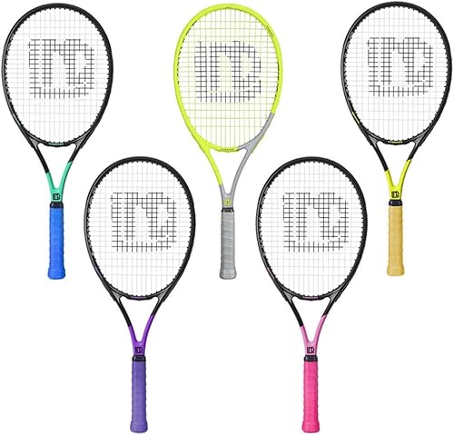 Miniatura 9 de Raquetas de tenis profesionales para hombres, mujeres y adultos, raquetas de tenis de pádel de compuesto de carbono con bolsa incluida (blanco)
