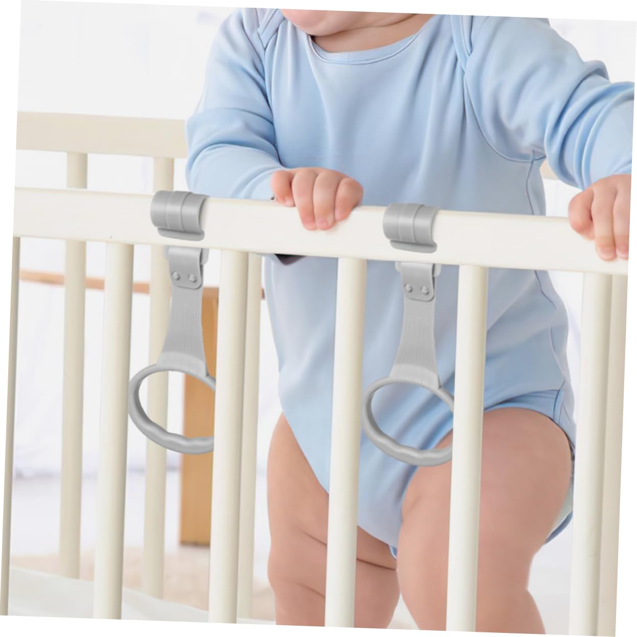 TOYANDONA Infant Pull-up Rings Portable Stand-up Learning Tool Baby Bed Pull Ring Crib Hanging Toys for Play Gym