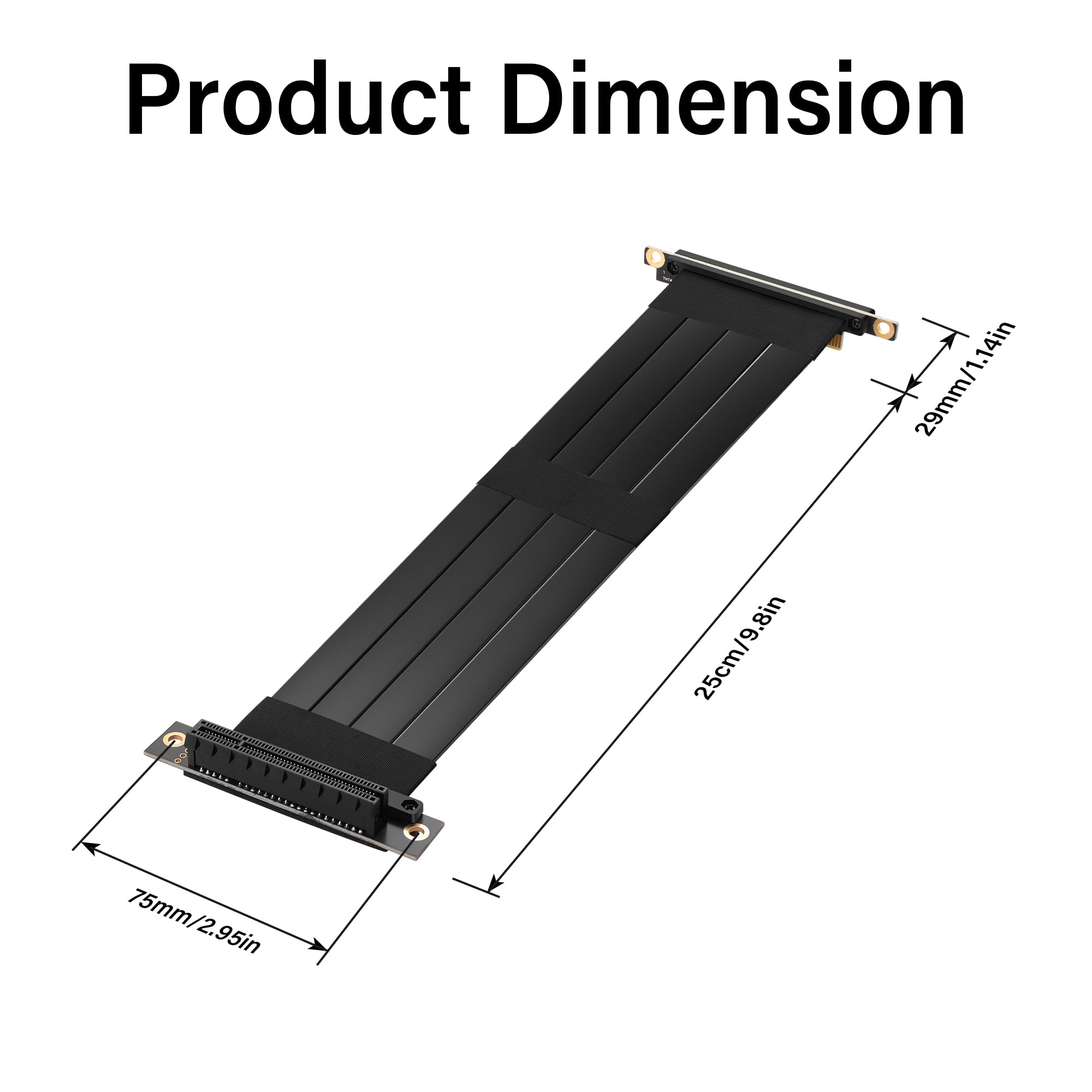 SinLoon Câble d'extension PCIe 3.0 X8 PCI-E 8X mâle vers femelle 25 cm (90 degrés M/F)