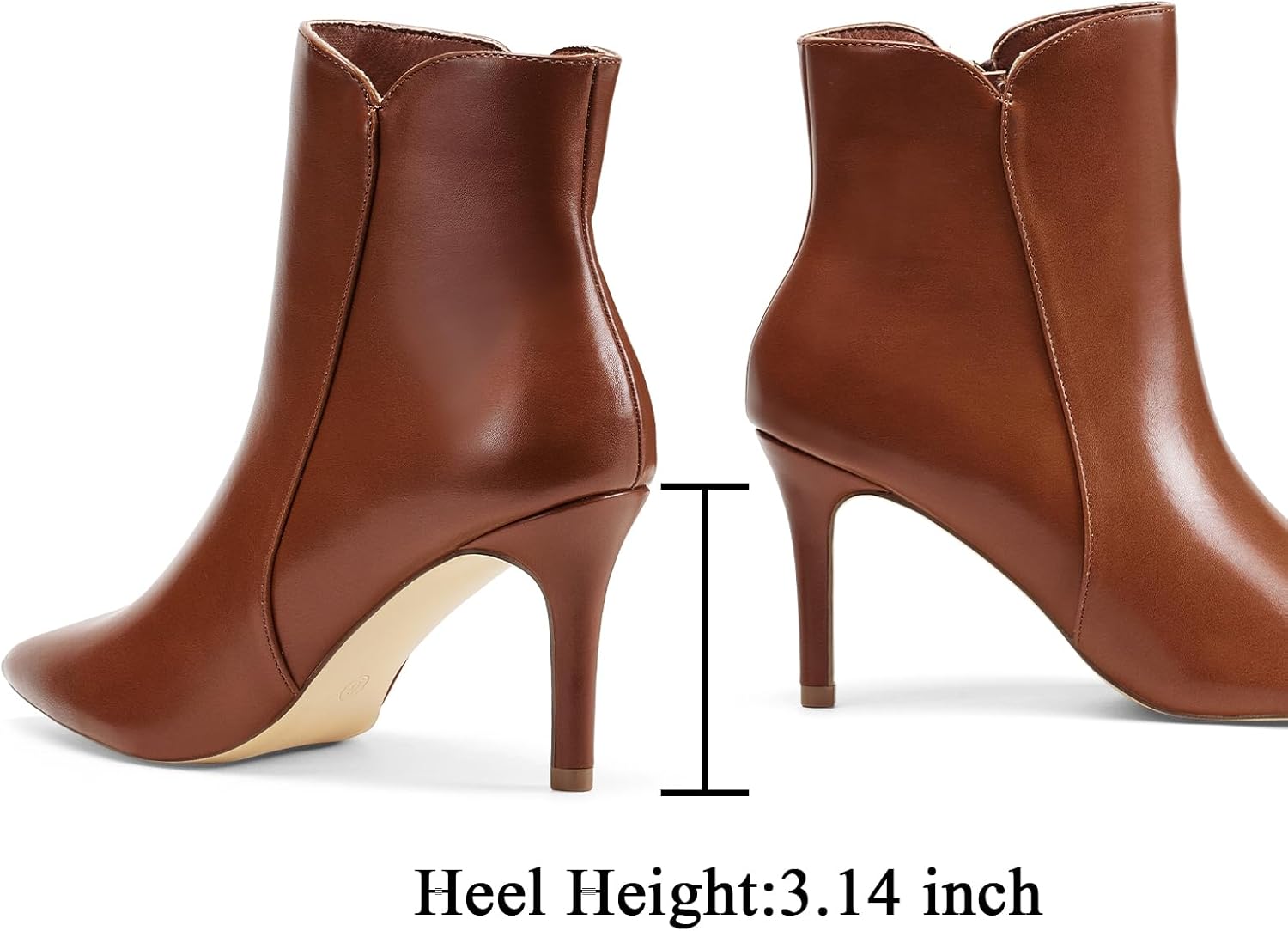 Elisabet Tang Women Chic Heeled Ankle Boots,Sexy Pointed Toe with 3 Inch High Heel Fashion Stylish Booties with Side Zipper Evening Party Dress Shoes - Image 3