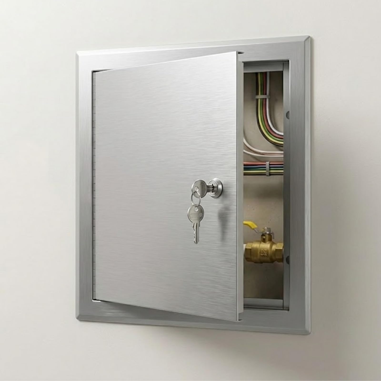 Locking Access Panel 300x300mm Aluminium Inspection Hatch for Wall & Ceiling, Flush Fit Service Door with Key Lock for Plumbing Electrical Cable Maintenance(Gray,50x50cm)
