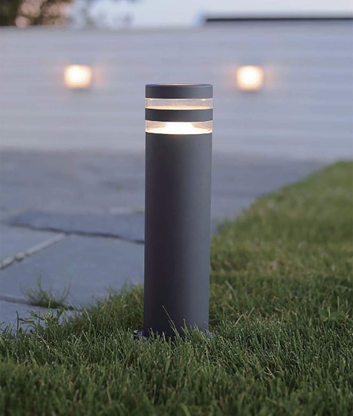 CGC Lighting Dark Grey Anthracite Post Bollard Pole Lamp Outdoor Light Garden Patio Driveway Pathway Decking Landscape