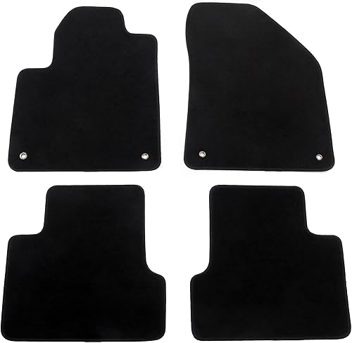 IKON MOTORSPORTS, Alfombrillas de nailon para automóvil compatibles con Jeep Cherokee 4DR 2014-2023, alfombras negras de automóvil de pasajeros