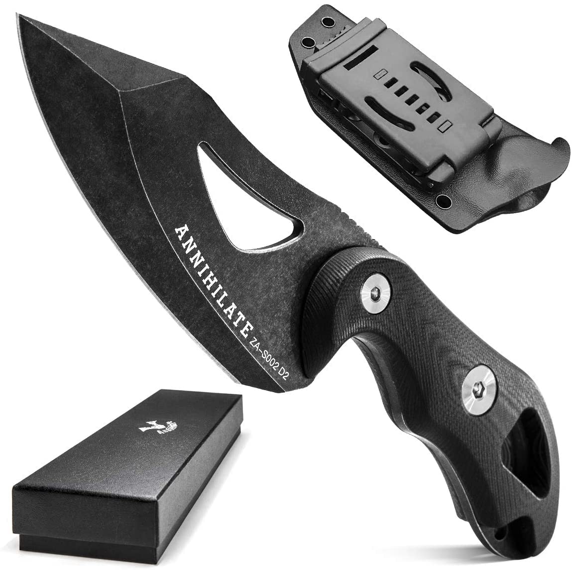 Buy Zune Lotoo Fixed Blade Camping Knife with Sheath D2 Steel Tactical