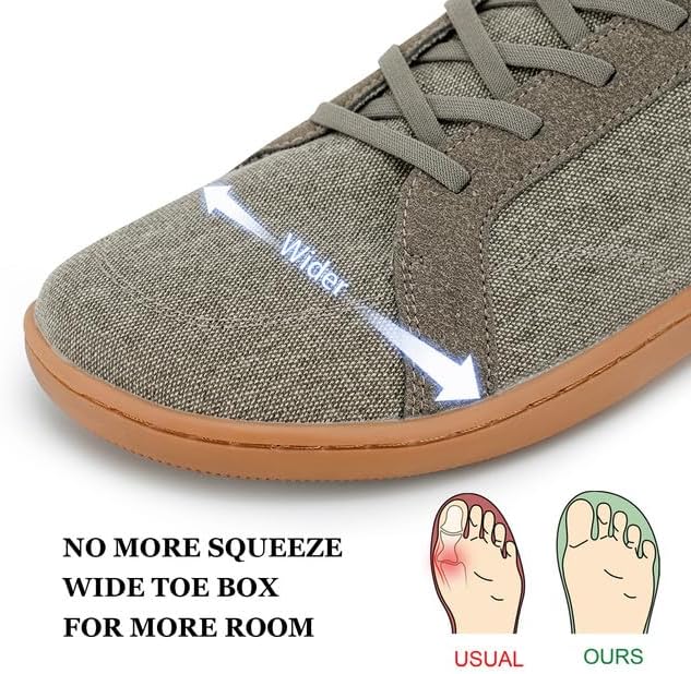 Men's Barefoot Wide Toe Box Shoes - Minimalist Barefoot Shoes with Zero Drop Sole Extra Wide Slip on Walking Shoes for Men - Image 4