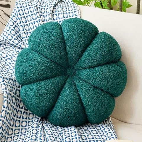 Znhinery Round Floor Pillow Cushion, Pumpkin Pillows Decorative Throw Pillows for Couch Bed, Thick Circle Floor Seat Cushions Home Decor Pillows Chair Sofa Cushion for Adults Cover