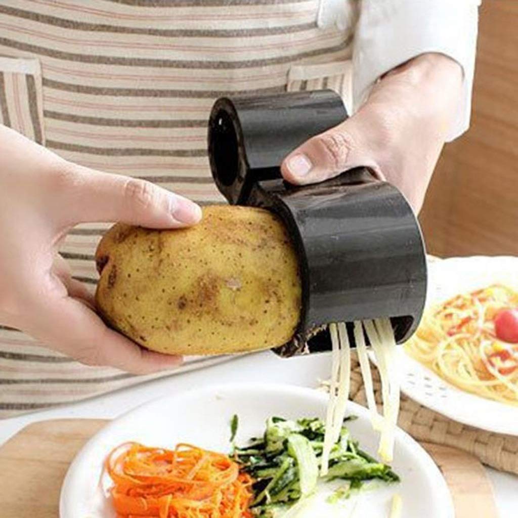 PIAOLING Double Head Spiral Slicer Grater Zucchini Noodle Spaghetti Machine Vegetable Cutter Peeler with Knife Sharpener Sharpener : Amazon.de: Home & Kitchen