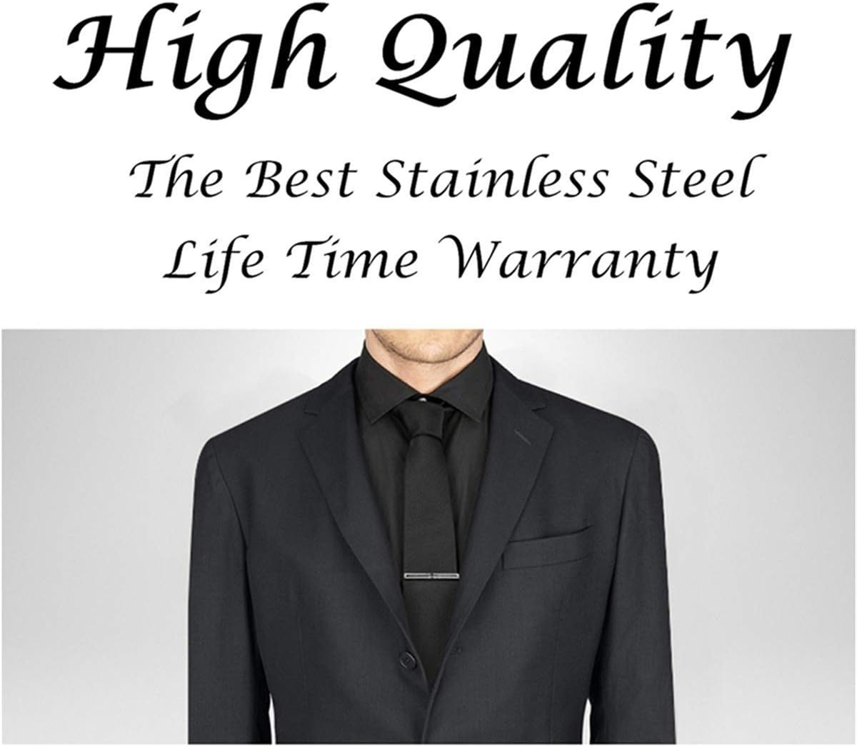 Tie Clips for Men, Mens Tie Clip Silver, Mens Tie Bars, Clip on Tie for Men