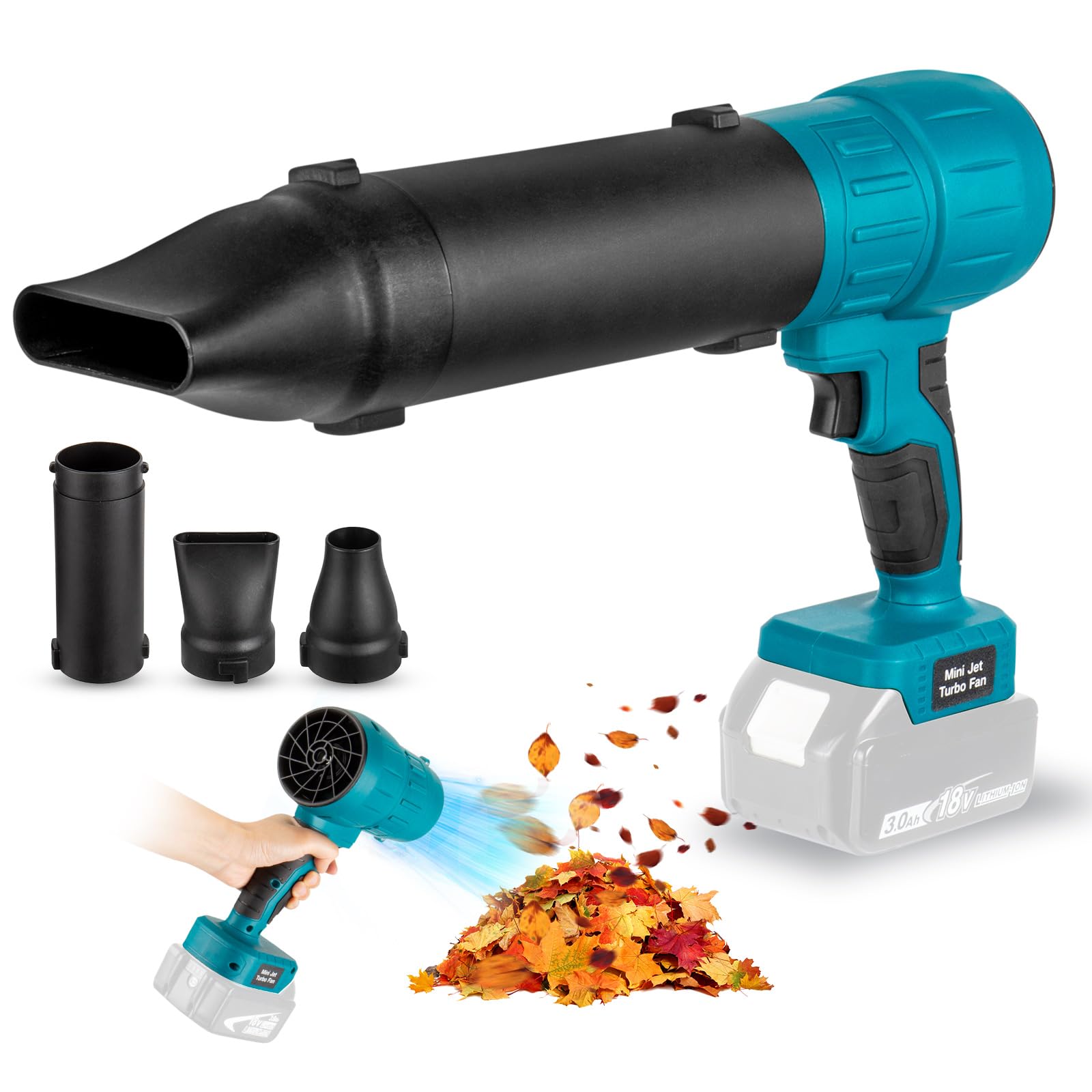 Mini Akku Laubbläser Für Makita 18V - 30 M/s Windstärke Mit 5 Düsen