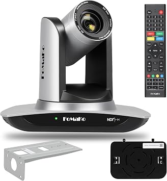 FoMaKo NDI PTZ Camera, AI Auto-Tracking Gen 3, 20x Optical Zoom LAN USB3.0 HDMI PTZ Camera for Church Services Worship Education NDI 6 & NDI HX3 Certified FMK20UH NDI