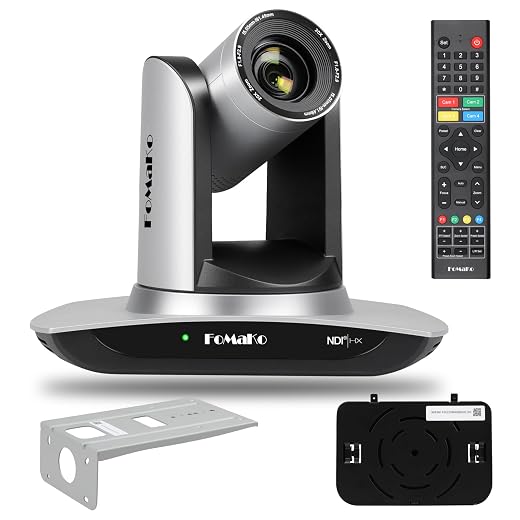 FoMaKo NDI PTZ Camera, AI Auto-Tracking Gen 3, 20x Optical Zoom LAN USB3.0 HDMI PTZ Camera for Church Services Worship Education (NDI 6 & NDI HX3 Certified) FMK20UH NDI