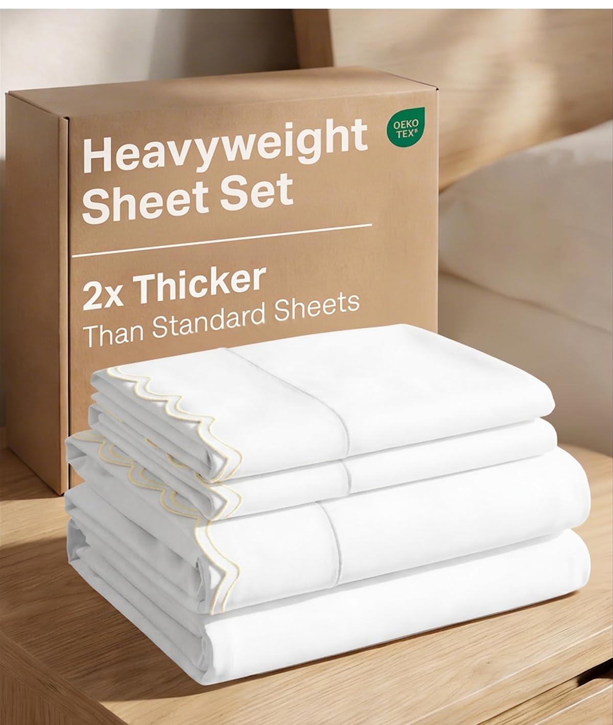extra thick heavyweight full size, embroidery sheet set - butter yellow