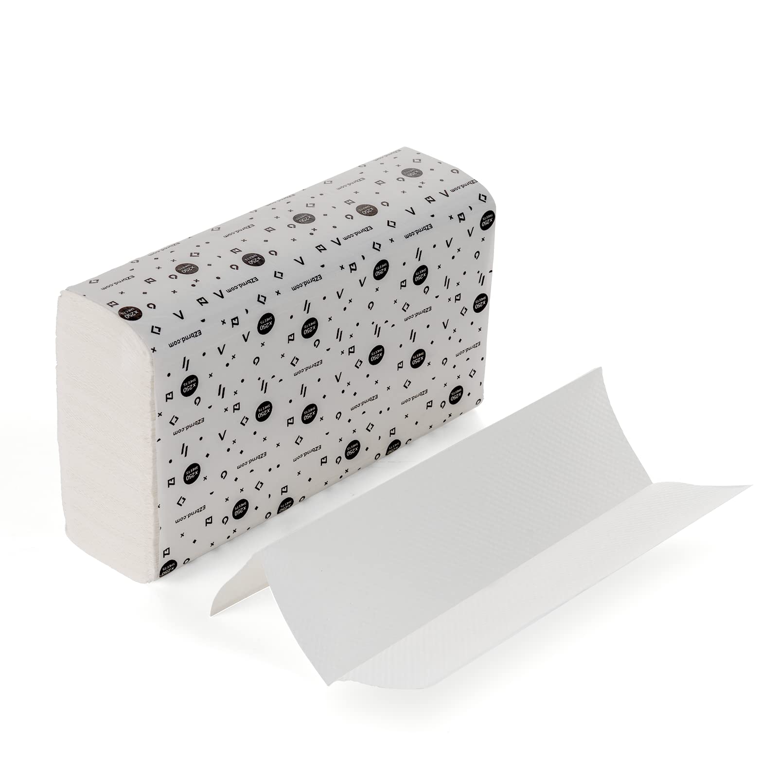 EZ-Pull - Papel de toalla de mano multiplegable de 1 capa, certificado FSC reciclado/blanco, 250 hojas x 12 unidades, P1F3L-EZ