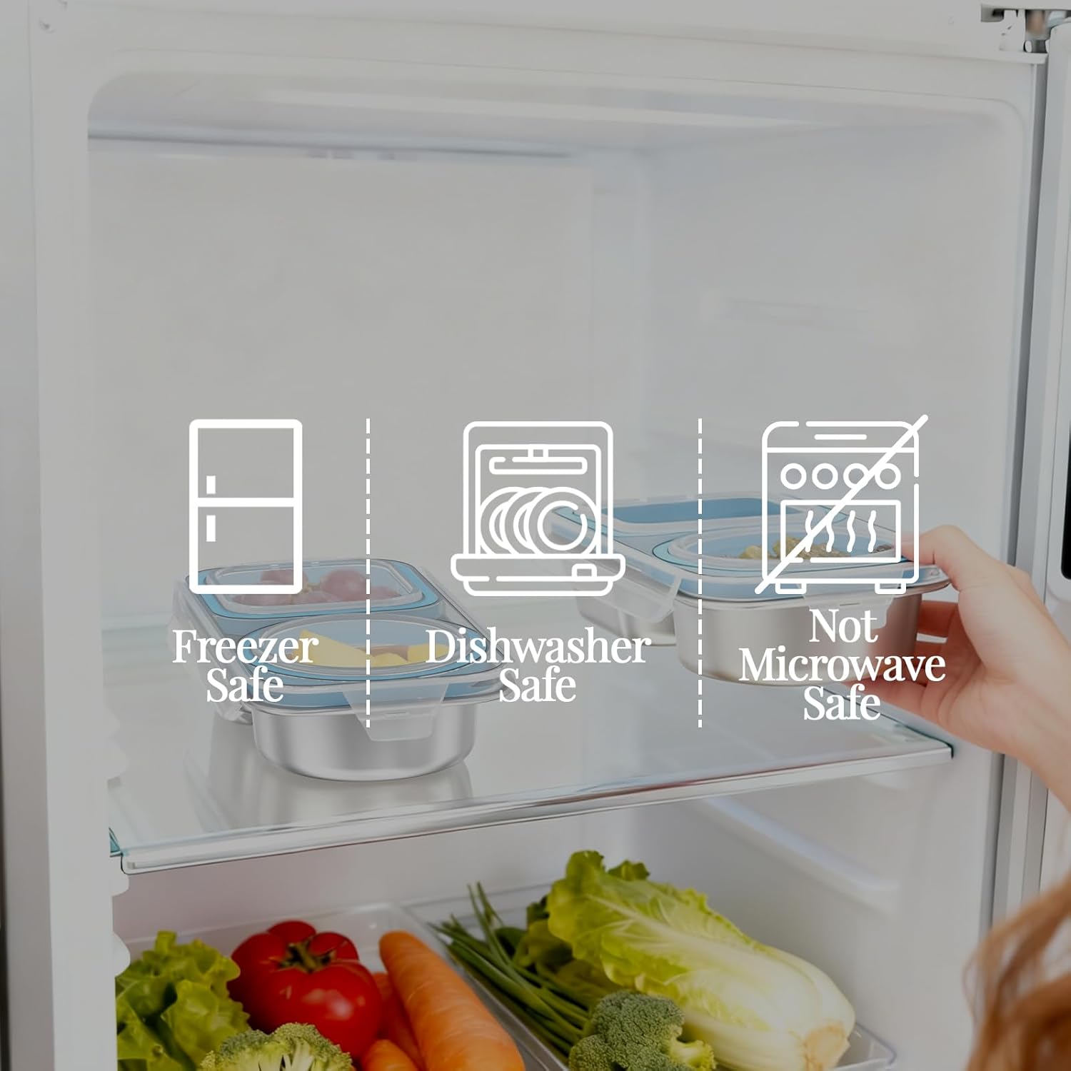 4 Pack Stainless Steel Snack Containers For Kids Adults, 2 Compartment Reusable Metal Snack Boxes With Leak-Proof Lids, Compact Lunch Food Storage Container - Image 6