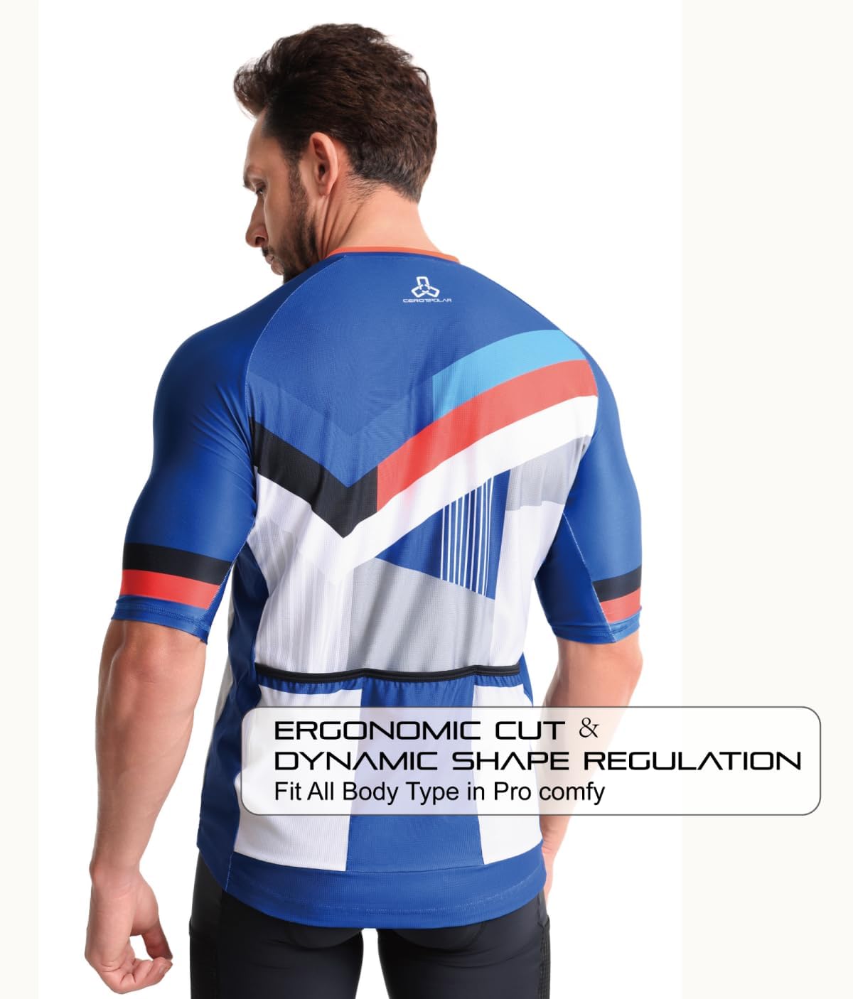 CEROTIPOLAR Club Fit Men Cycling Jersey Bike Shirts UPF50+,PRO Dry Fit Light Weight Fabric