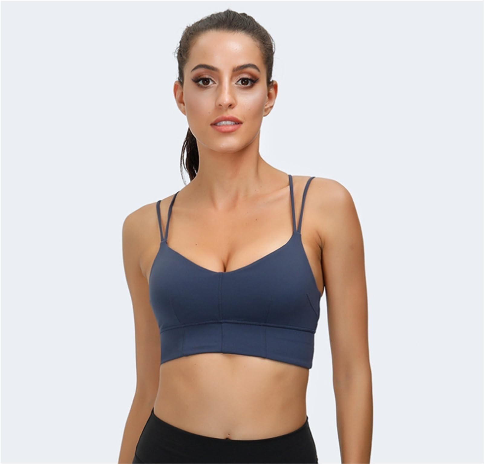 Biustonosz Sportowy Damski Biustonosz Bez Fiszbin Biustonosz Sportowy Bez Ramiączek Nadaje Się Do Biustonosza Fitness Do Jogi Biustonosz Sportowy Damski(Blue,M)