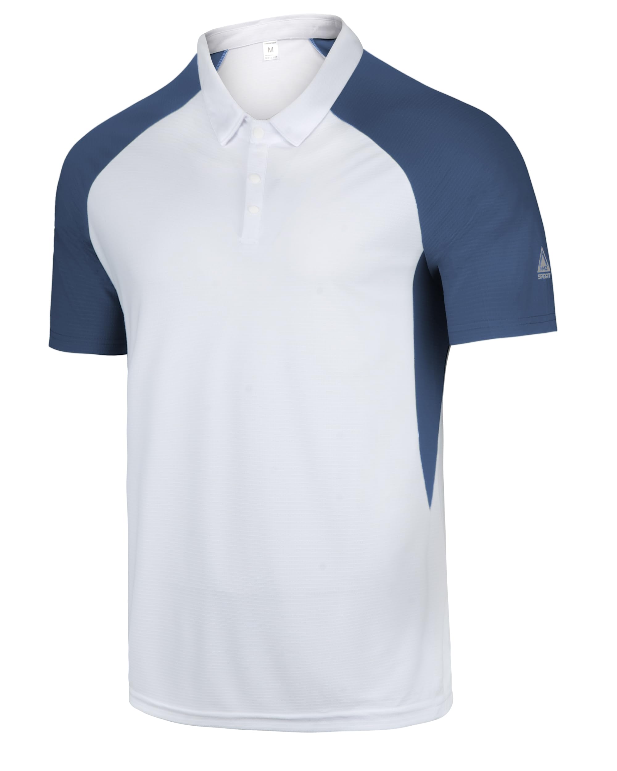 AMZSPORT Polo Manga Corta para Hombre Secado Rápido Transpirable Tenis Verano para Hombre Golf Camisa Deportiva Casual