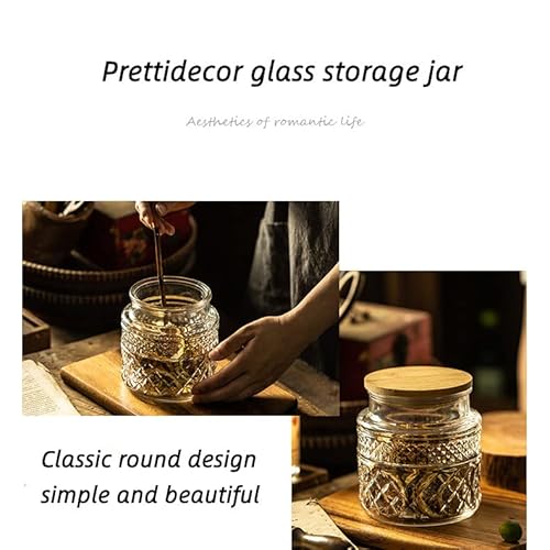 Prettidecor Glass Storage Jar, 38 Fl Oz Glass Food Storage Canisters With Bamboo Lid, Kitchen Containers Decorative Jar Airtight Glass Jars For Cereal Nuts Snack Candy Cookies Coffee Tea #TOP3