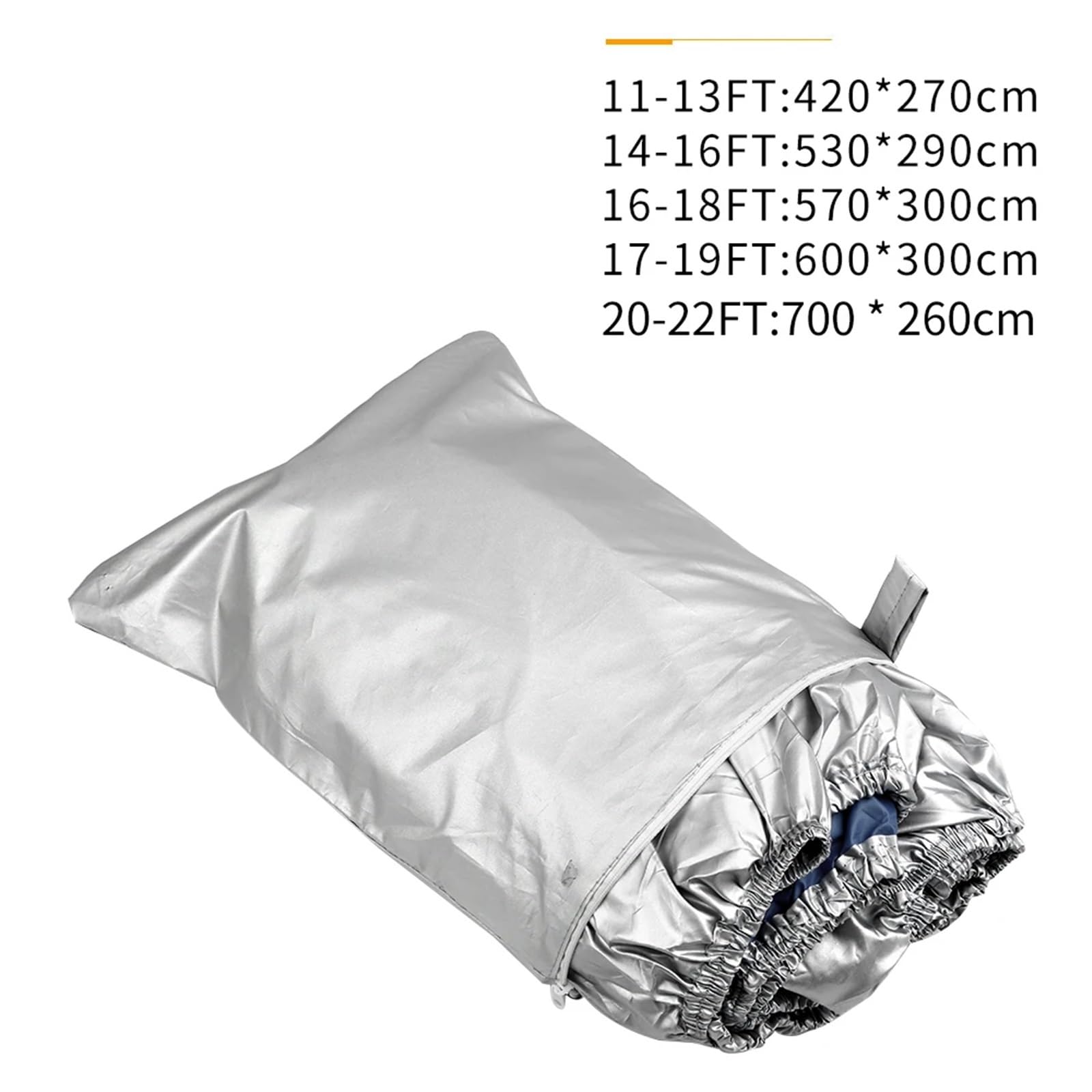 Telo Copribarca Telo copribarca, protezione esterna impermeabile, resistente, argento riflettente, adatto for barche a V, a tre scafi e da pesca per protezione(11 to 13FT)