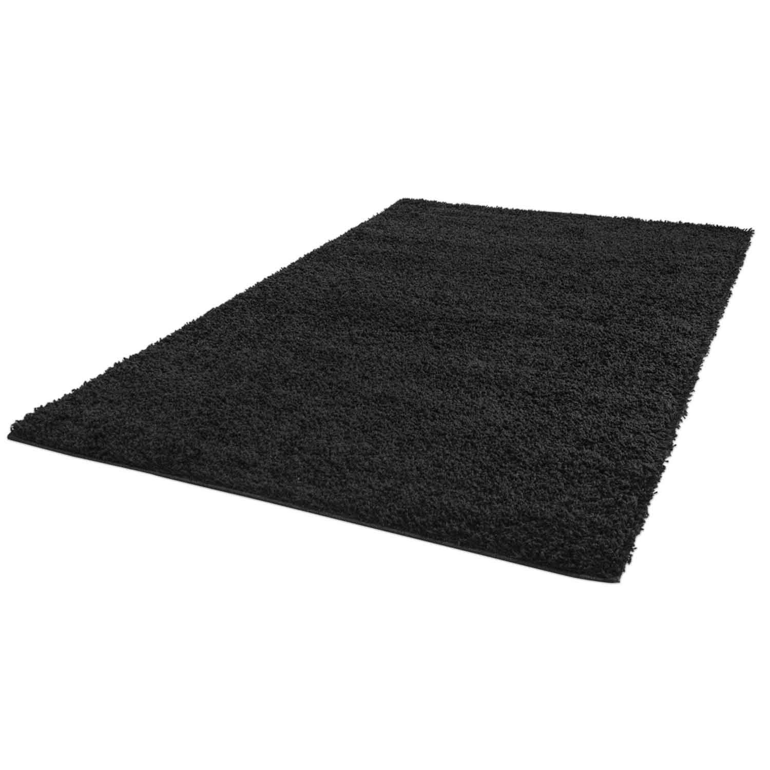 ayshaggy Shaggy - Tapis à Poils Longs - Couleur Unie - Noir - Doux et Moelleux - pour Le Salon - Dimensions : 230 x 320 cm