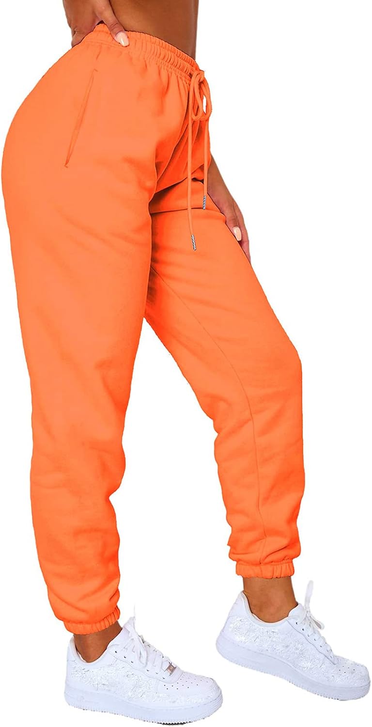 RUEWEY Womens Active Jogger Pants Cotton Sweatpants Workout Elastic Waist Drawstring Pants with Pockets - Image 4