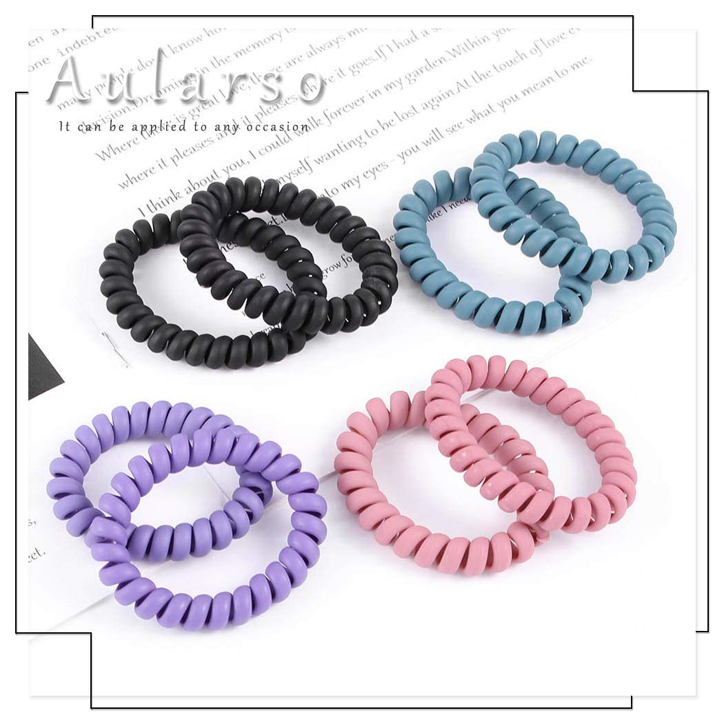 Amazon.com : Aularso Spiral Hair Ties Telephone Cord Coil Hair Ties Elastic  Hair Bands Matte Ponytail Holder Hair Accessories for Women and Girls(8pcs)  : Beauty & Personal Care