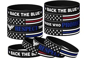 Thin Blue Line Silicone Bracelets (12-Pack)