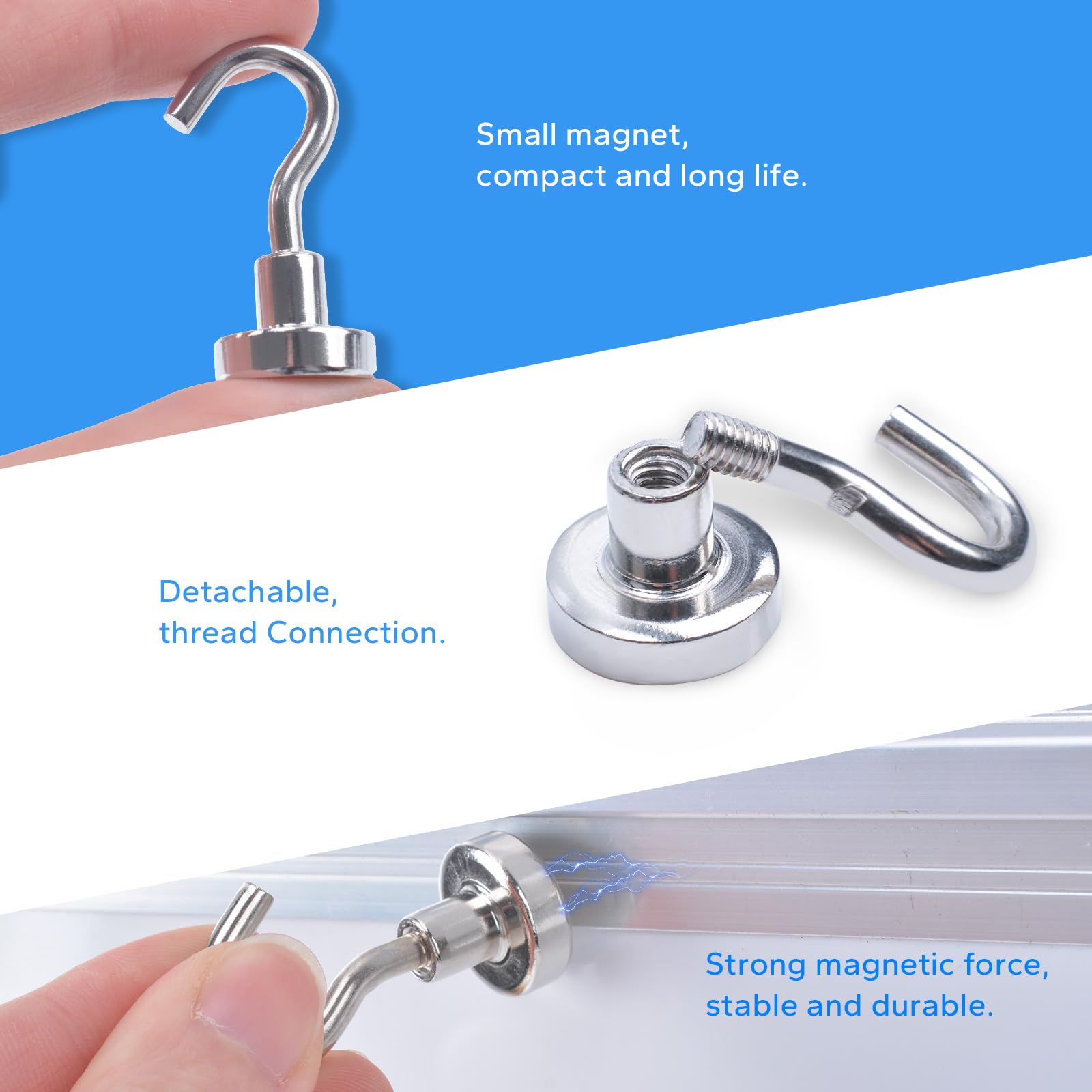 Ganci Magnetici Zoccolo Cucina TPZORJX 12Pezzi Calamita Con Gancio Potente Piccole Ganci Ganci Magnetici Per Cucina