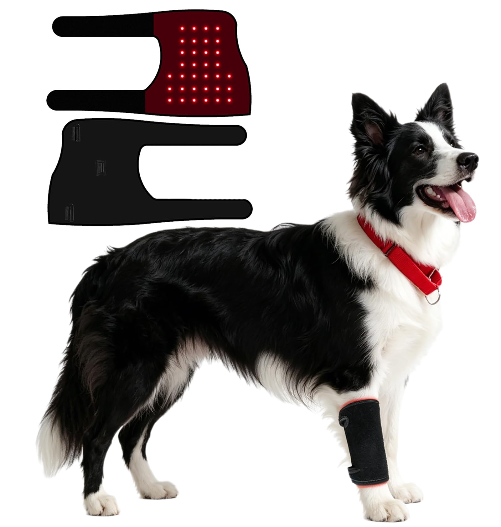 GERAZAHO 660nm 850nm LED Infrared Red Light Therapy Belt for Dogs Leg 1 piece