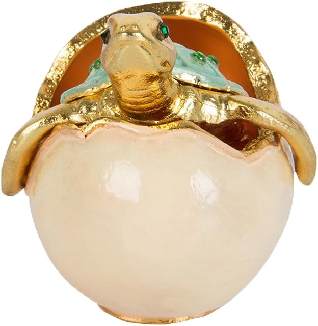 QIFU-Hand Painted Sea Turtle Tortoise Decorative Hinged Jewelry Trinket Box Unique Gift For Home Decor