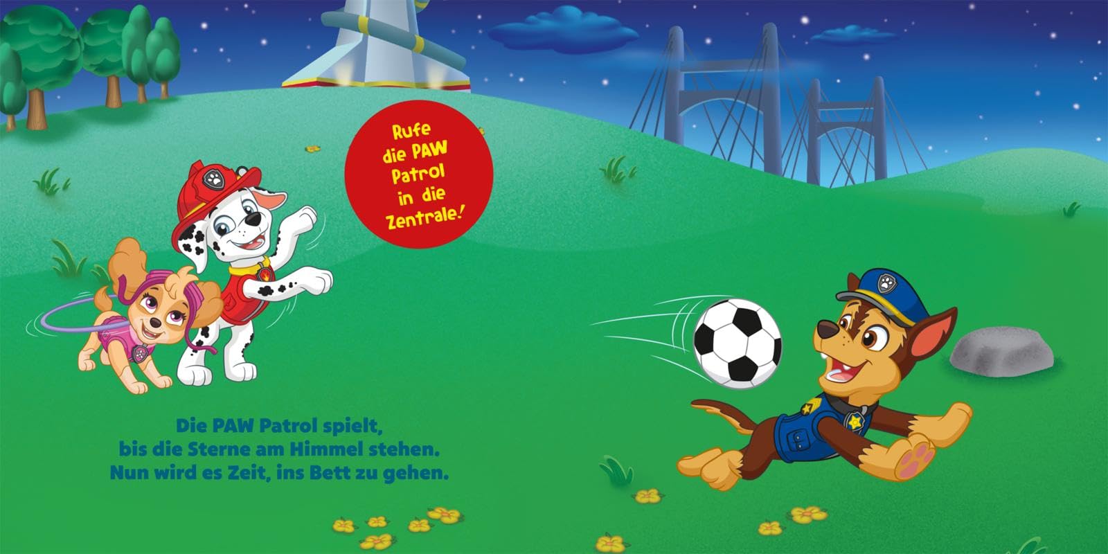 PAW Patrol Pappbilderbuch: Ab ins Bett, PAW Patrol!: Interaktive Gutenachtgeschichte für Kinder ab 3 Jahren | Mit Marshall, Rubble, Chase, Rocky und Skye
