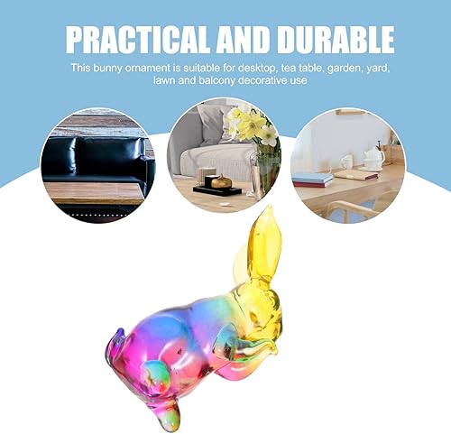 Miniatura 6 de FOMIYES Figura de conejo de cristal figura coleccionable de animal linda figura del año del conejo decoración del zodiaco estatua de conejo de
