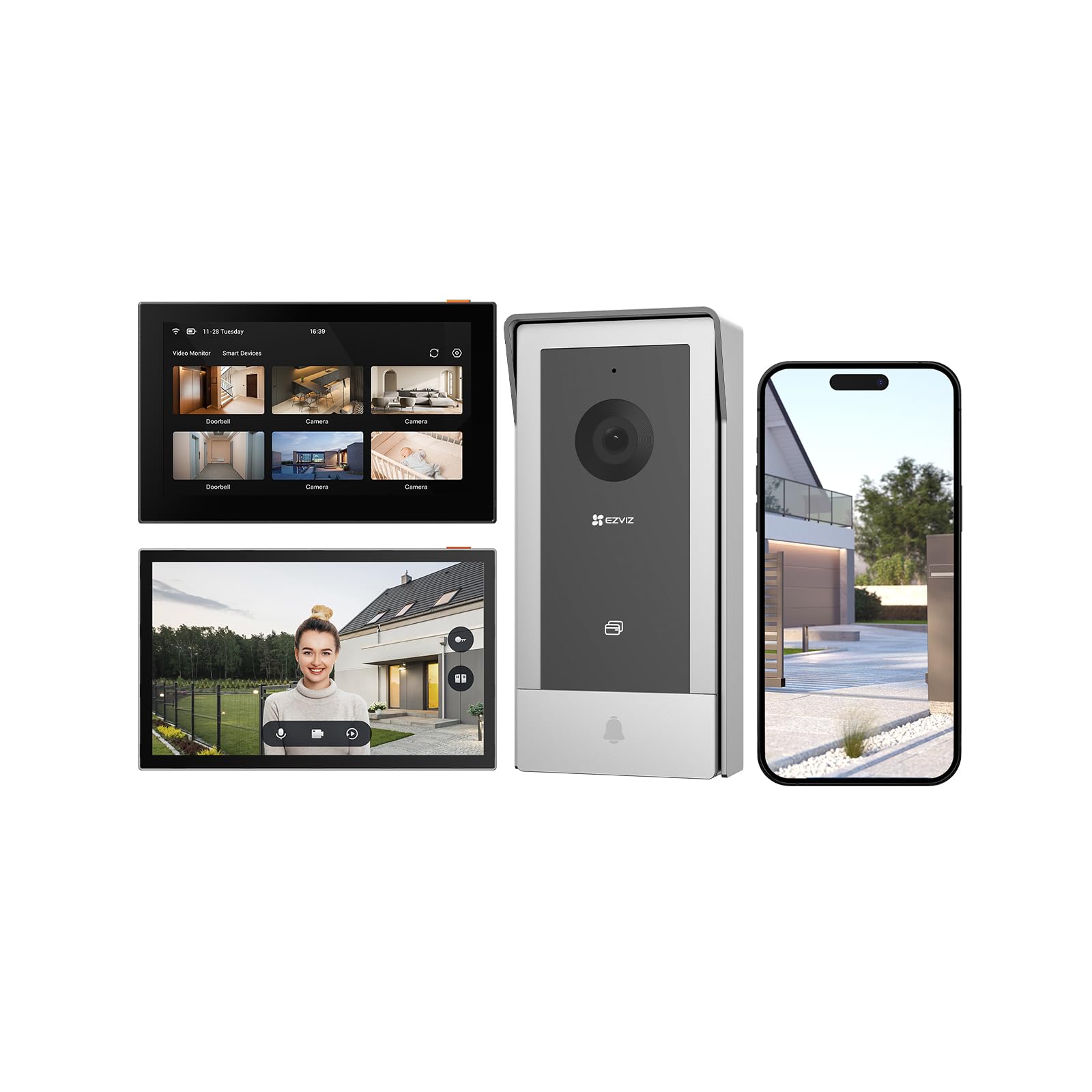 EZVIZ Kit Visiophone Connecté: Interphone Filaire CP5 + Écran SD7
