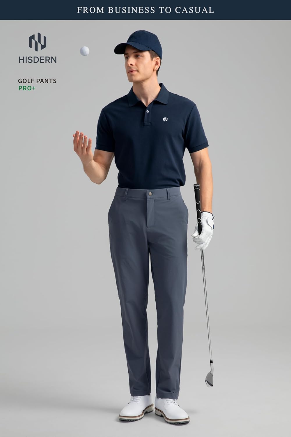 HISDERN 709 Men's Performance Golf Pants Stretch UPF+ Quick Dry Lightweight Water & Scratch Resistant for Outdoor Hiking - Image 8