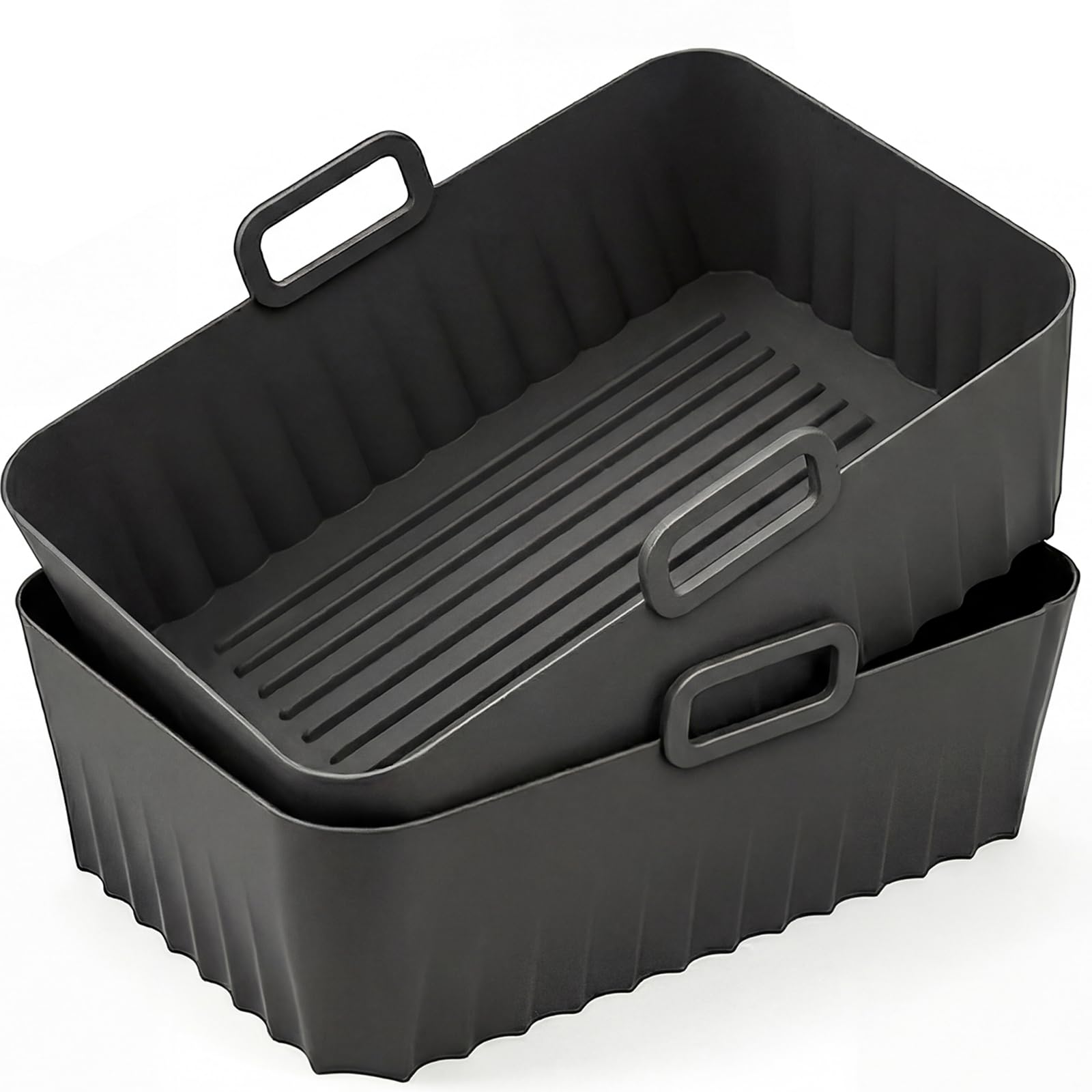2 Pcs Airfryer Silikonform für Ninja AF400EU AF300EU 9.5L, Airfryer Zubehör für Ninja Foodi Max Dual Zone, Air Fryer Accessories für Innsky, Princess Heißluftfritteuse