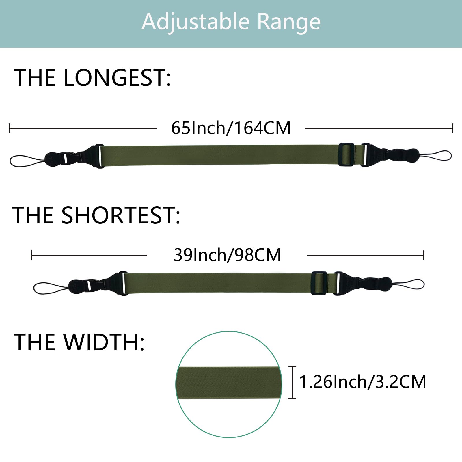 Gowjaw 3 Pack Adjustable Shoulder Strap:Comfortable for iPad Strap Nylon Neck Lanyard for iPad/Samsung Tablet Case,Camera Binocular Crossbody Laptop Luggage Bag(Army Green)
