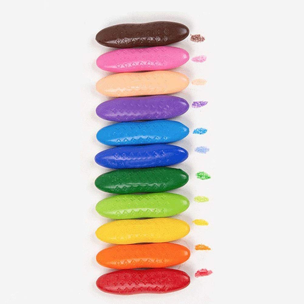 YPLUS Crayons de Cacahuètes pour Les Tout-Petits, 12 Crayon de Couleurs Enfants Non Toxiques