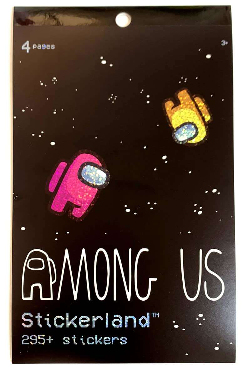 Trends International LLC Among Us Sticker Book of 6 Pack Includes 4 Sheets 200+ Stickers, Personalize Decorate Among Us Space Crew Alien Imposter Sticker Pads, Bulk Cute Stickers Boys, colorful