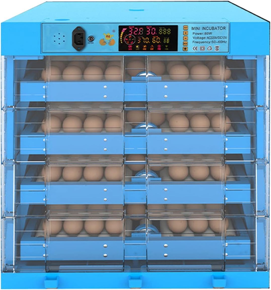 256 kratek inkubatora jaj z kontrolą temperatury i automatycznym obrotem, alarmem temperatury i wilgotności LED, jaja kacze, inkubator jaj dla kaczek i drobiu(Single power supply)