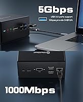 Vista 7 de UtechSmart DisplayLink - Estación de acoplamiento USB C 14 en 1 para laptop con monitores triples, universal para MacBook y Windows, base USB C