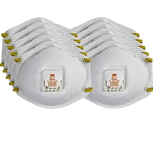 3M Particulate Respirator 8511, Pack of 10, N95, NIOSH APPROVED, Cool Flow Exhalation Valve, Disposable, Braided Comfort Strap, M Noseclip, Personal Protective Equipment