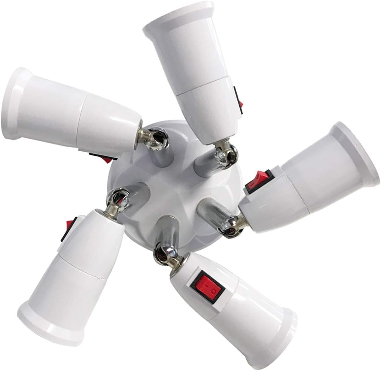 Bulb Base 360 Degree Adjustable Lamp Stand Adapter E27 Base Socket LED Table Lamp Table Lamp Book Lamp Stand With Switch (Base Type : E27, Color : 5IN 1)