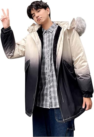 Amazon.com: Chaqueta impermeable resistente al viento para mujer, forro  polar de color degradado, con capucha y relleno de algodón, abrigo de  algodón para parejas : Ropa, Zapatos y Joyería
