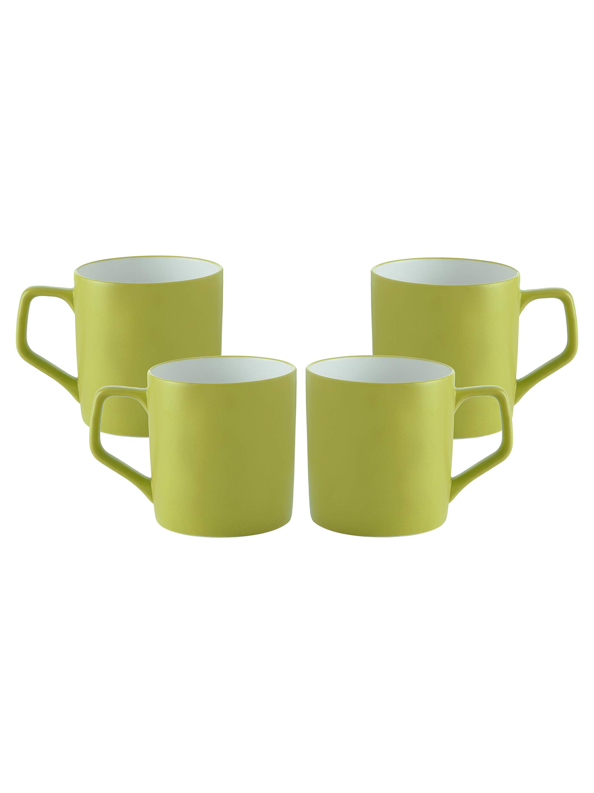 Clay Craft Fine Ceramic Green Solid Coffee/Tea Mugs Set of 4 1