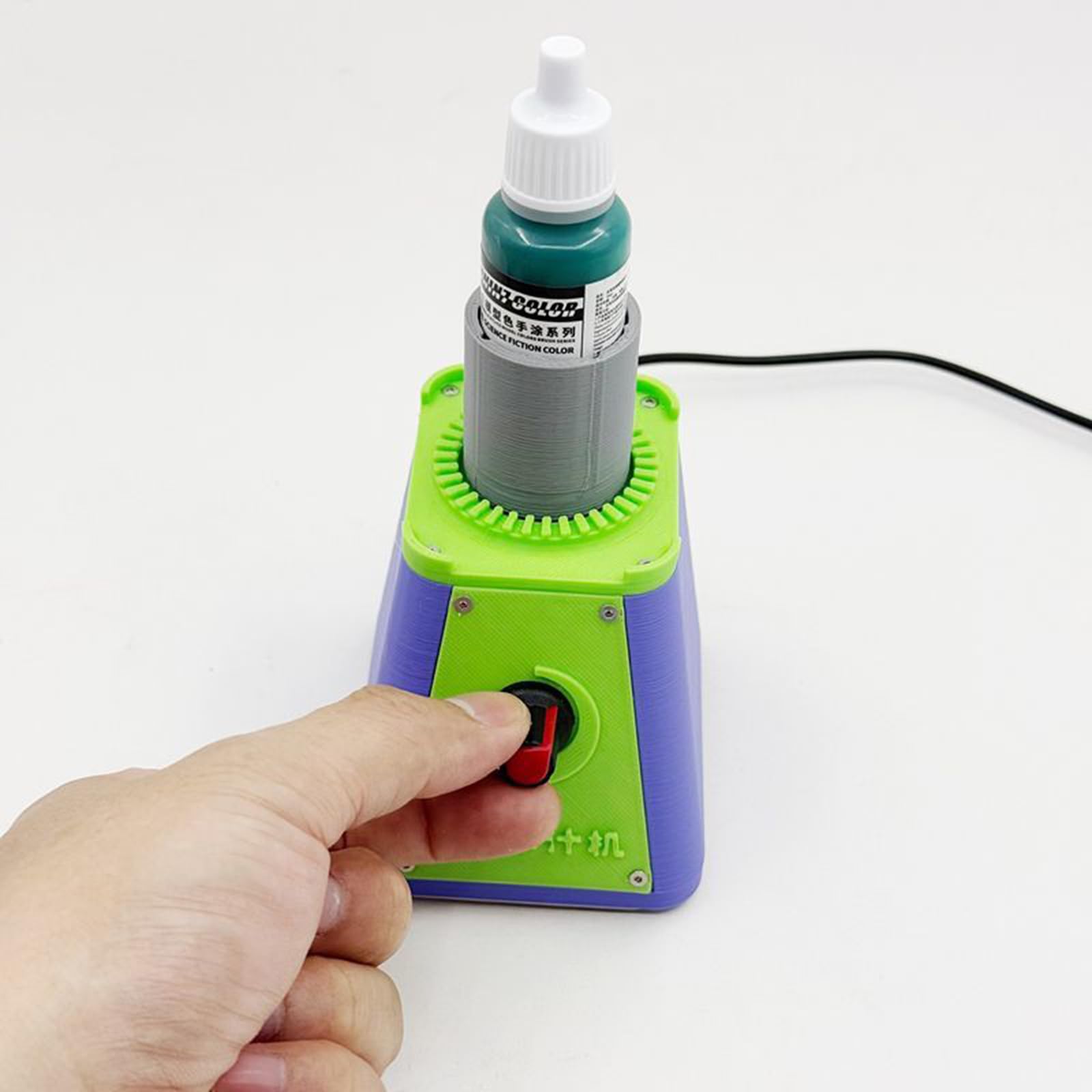 Lab-Vortex-Mixer, Modell-Farb-Shaker-Mischmaschine, Tattoo-Tintenmischer, für 19/25 mm Farbflaschen, stufenloser Geschwindigkeitsregulierungsmotor, für Nagellack, Pigmente, Wimpernkleber, Klebstoffe
